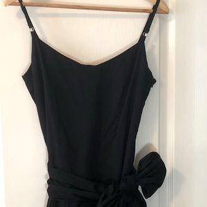 Black L Ricki’s cotton midi dress with bow